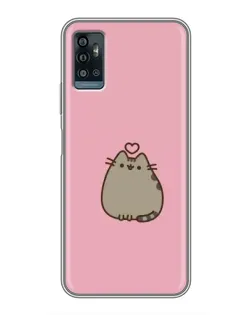 Чехол для ZTE Blade A71 с картинкой «Pusheen сердце»