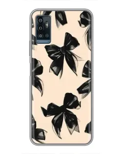 Чехол для ZTE Blade A71 с картинкой «Паттерн черные банты» Чехол для ZTE Blade A71 с картинкой «Паттерн черные банты»