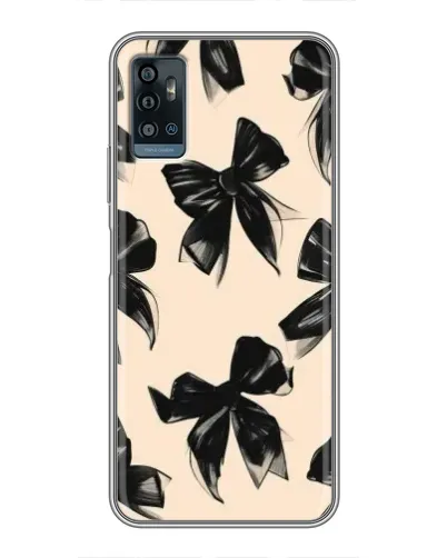Чехол для ZTE Blade A71 с картинкой «Паттерн черные банты»