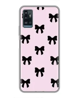 Чехол для ZTE Blade A71 с картинкой «Черные банты Coquette»
