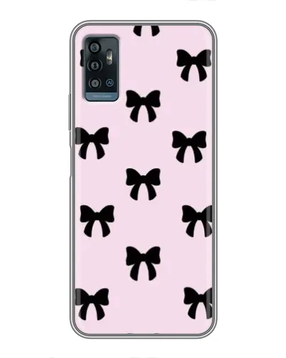 Чехол для ZTE Blade A71 с картинкой «Черные банты Coquette»