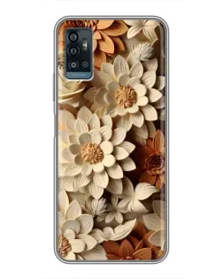 Чехол для ZTE Blade A71 с картинкой «Бежевый флористический декор»