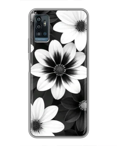 Чехол для ZTE Blade A71 с картинкой «Монохромные астры» Чехол для ZTE Blade A71 с картинкой «Монохромные астры»