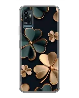 Чехол для ZTE Blade A71 с картинкой «Клевер в золоте»