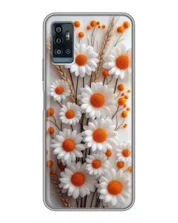 Чехол для ZTE Blade A71 с картинкой «Белые сухоцветы»