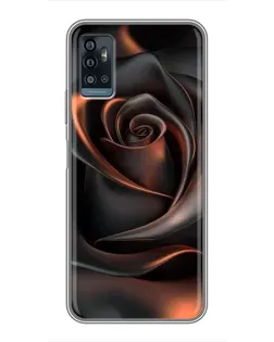 Чехол для ZTE Blade A71 с картинкой «Шелковая черная роза»