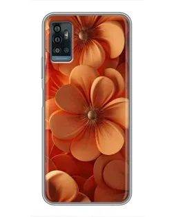 Чехол для ZTE Blade A71 с картинкой «Оранжевый макро цветок»