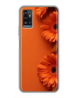 Чехол для ZTE Blade A71 с картинкой «Оранжевые герберы»