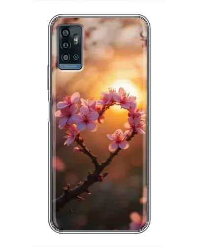 Чехол для ZTE Blade A71 с картинкой «Розовый цвет сердце на фоне заката» Чехол для ZTE Blade A71 с картинкой «Розовый цвет сердце на фоне заката»
