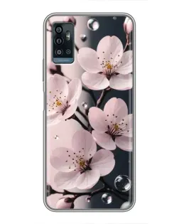 Чехол для ZTE Blade A71 с картинкой «Нежная сакура и капли»