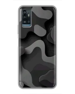 Чехол для ZTE Blade A71 с картинкой «Темный абстрактный камуфляж»