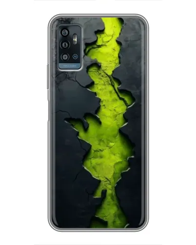 Чехол для ZTE Blade A71 с картинкой «Салатовый разлом скалы»
