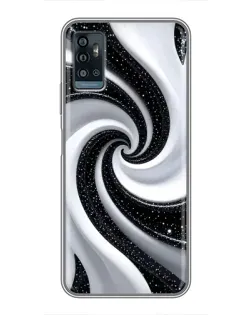 Чехол для ZTE Blade A71 с картинкой «Черно-белая спираль»