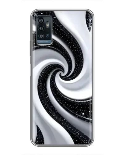 Чехол для ZTE Blade A71 с картинкой «Черно-белая спираль»