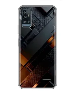 Чехол для ZTE Blade A71 с картинкой «Черные геометрические блоки»