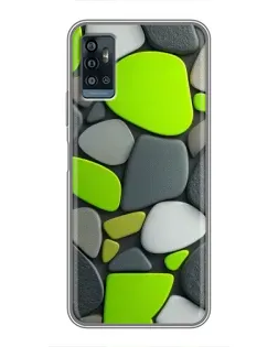Чехол для ZTE Blade A71 с картинкой «Яркая неоновая галька»
