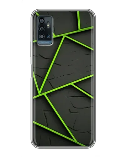 Чехол для ZTE Blade A71 с картинкой «Зеленые геометрические линии»