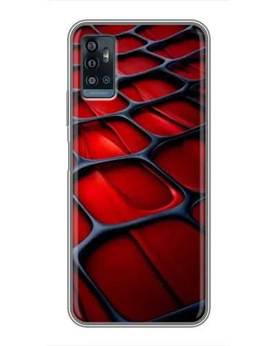 Чехол для ZTE Blade A71 с картинкой «Красная глянцевая сетка»