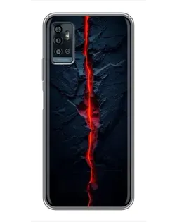 Чехол для ZTE Blade A71 с картинкой «Kрасная лавовая трещина»