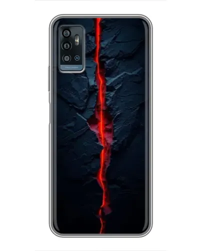 Чехол для ZTE Blade A71 с картинкой «Kрасная лавовая трещина»
