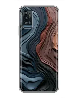 Чехол для ZTE Blade A71 с картинкой «Цветные волны каньона»