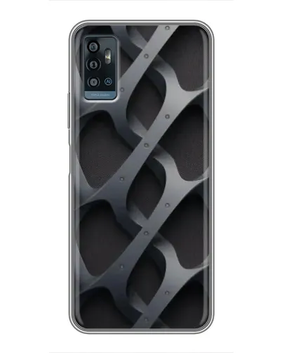 Чехол для ZTE Blade A71 с картинкой «Объемное серое плетение»