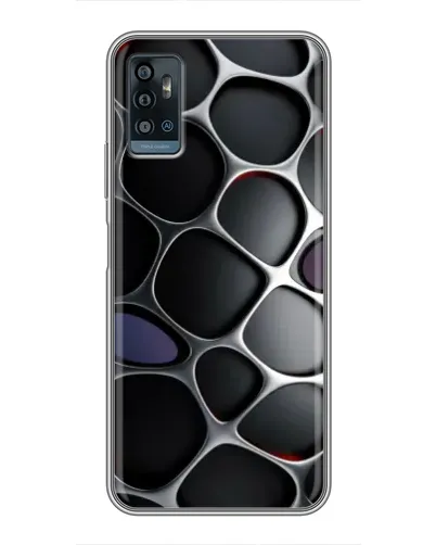 Чехол для ZTE Blade A71 с картинкой «Объемная темная решетка»