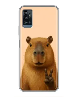 Чехол для ZTE Blade A71 с картинкой «Капибара виктория»