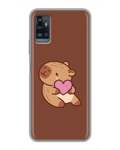 Чехол для ZTE Blade A71 с картинкой «Капибара с сердцем»