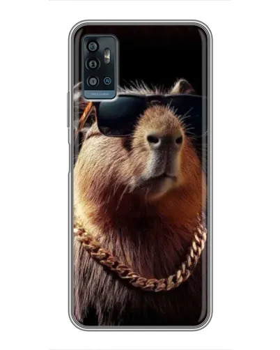 Чехол для ZTE Blade A71 с картинкой «Капибара золотая цепь»