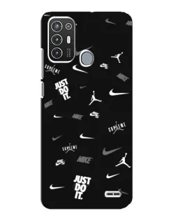 Чохол для ZTE Blade A72 з картинкою «Nike Black Pattern»