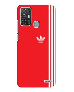 Чехол для ZTE Blade A72 с картинкой «Красный минимализм Adidas»