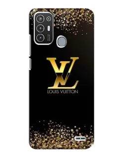 Чехол для ZTE Blade A72 с картинкой «LV — золотые искры»