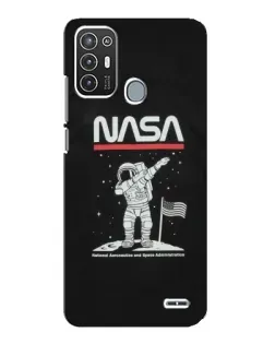 Чехол для ZTE Blade A72 с картинкой «NASA — шагаем по Луне»
