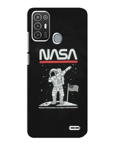 Чехол для ZTE Blade A72 с картинкой «NASA — шагаем по Луне»