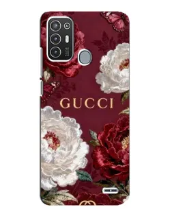 Чехол для ZTE Blade A72 с картинкой «Gucci — бордовые розы»