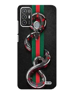 Чехол для ZTE Blade A72 с картинкой «Gucci — змея на полосе»