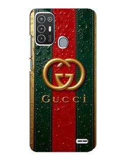 Чехол для ZTE Blade A72 с картинкой «Gucci — фирменная полоса и золото»