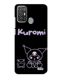Чехол для ZTE Blade A72 с картинкой «Kuromi — черный минимализм»