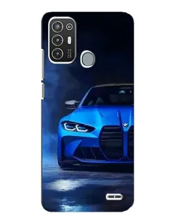 Чехол для ZTE Blade A72 с картинкой «Голубая BMW M4»