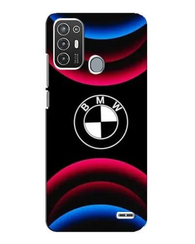 Чехол для ZTE Blade A72 с картинкой «Логотип BMW и неоновые дуги»