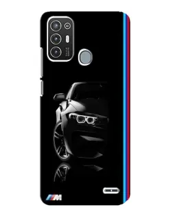 Чехол для ZTE Blade A72 с картинкой «Силуэт BMW в темноте»
