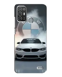 Чехол для ZTE Blade A72 с картинкой «BMW в белом дыму»