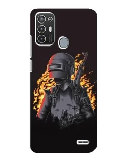 Чехол для ZTE Blade A72 с картинкой «PUBG — огненный силуэт»