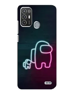 Чехол для ZTE Blade A72 с картинкой «Among Us неон-арт»