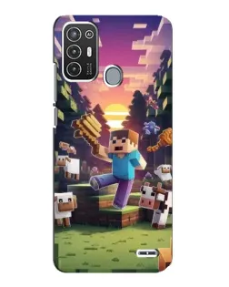 Чехол для ZTE Blade A72 с картинкой «Стив на ферме»