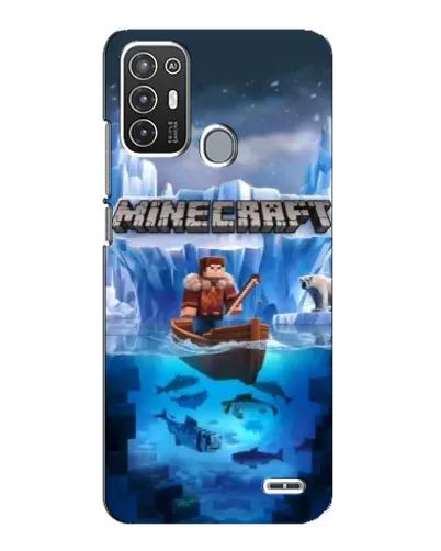 Чехол для ZTE Blade A72 с картинкой «Minecraft ледяной мир»