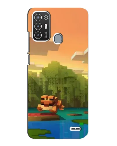 Чехол для ZTE Blade A72 с картинкой «Майнкрафт закат солнца»