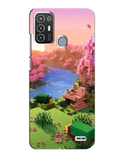 Чехол для ZTE Blade A72 с картинкой «Розовое дерево Minecraft»
