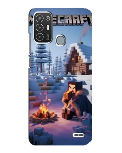 Чехол для ZTE Blade A72 с картинкой «Зимний Minecraft»
